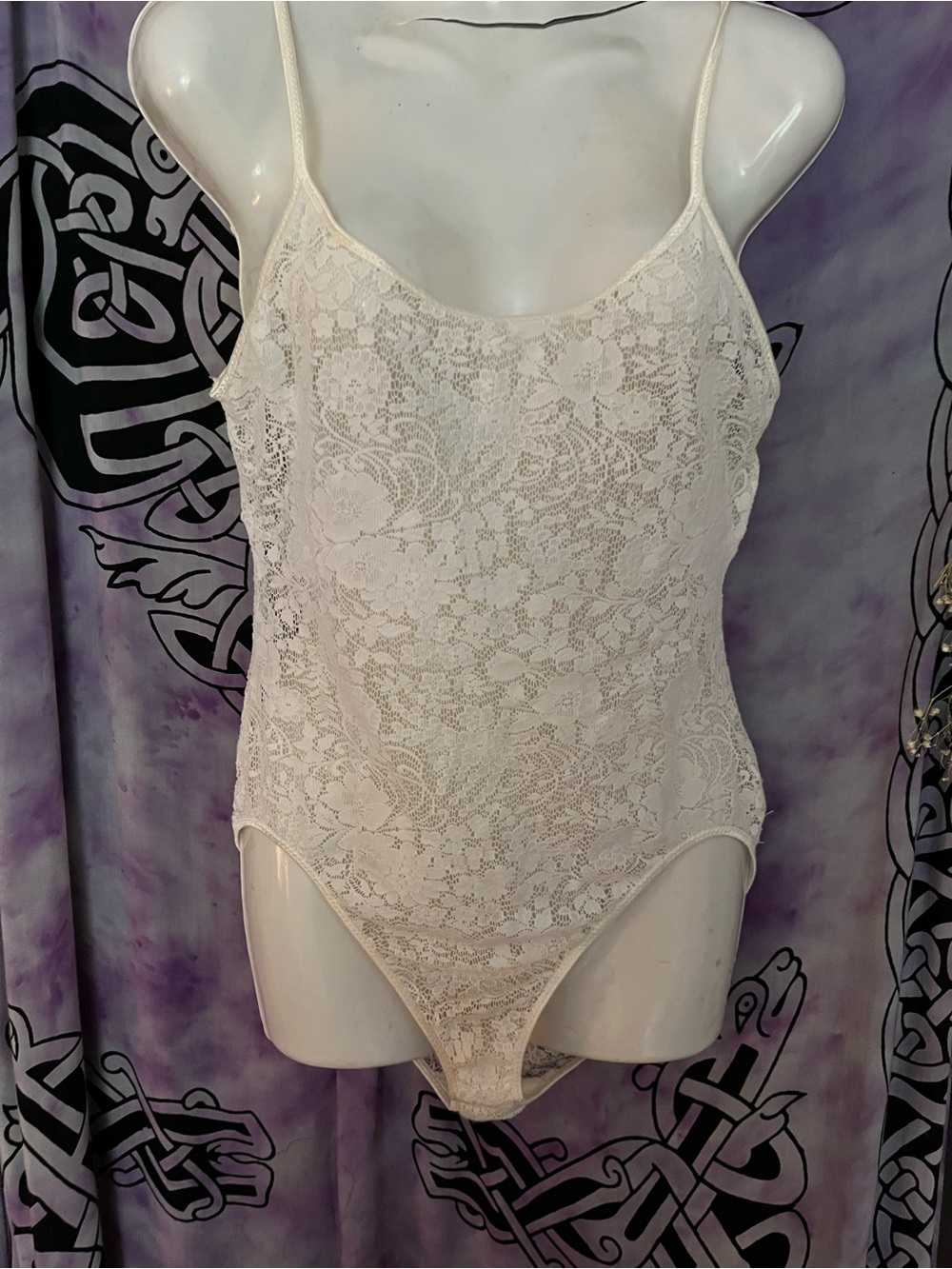 Calvin Klein Cream Lace Strappy Bodysuit